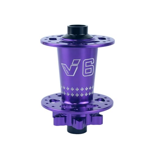 MirOdo VTT 32 Trous Avant/Arrière Moyeux 6 Cliquets 120 Clics 2/4 Roulements Frein Disque Alliage D'aluminium Moyeux Dégagement Rapide/Axe Traversant pour Cassettes HG 7-12 Vitesses(Purple,TA/Front)