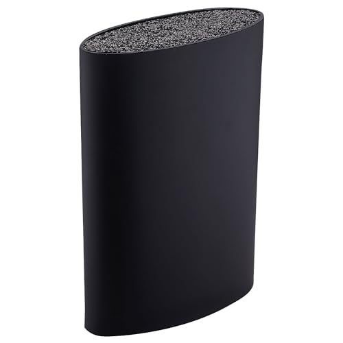 San Ignacio Tacoma / Bloque de cuchillos universal, gran capacidad, lavable, goma plástica, negro