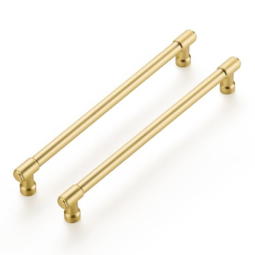Image of Ravinte 20 Pack 7-1 /2 Inch Hole Center Solid Kitchen Cabinet Handles Brushed Gold Dresser Pulls Cabinet Drawer Pulls for Kitchen Cupboard Hardware