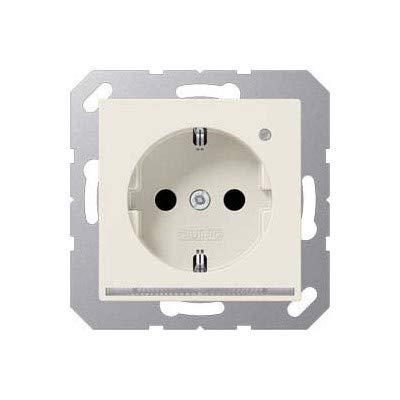 Prise Jung A1520-OLNW SCHUKO 16A 250V en blanc brillant pour installation électrique domestique