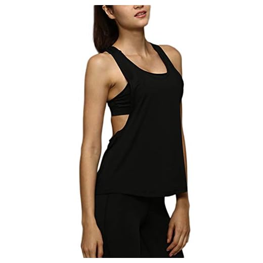 Camiseta Tirantes sin Mangas de Deporte para Mujer Verano, Tank Top Clásico Chaleco para Fitness Gimnasio Yoga Colores Opcionales Camiseta de Pijama Dormir (L, Negro)