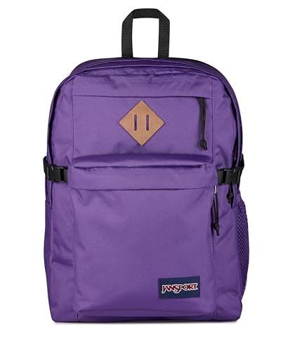 Image of JanSport Main Campus Backpack - Travel or Work backpack w 15-Inch Laptop Sleeve and Dual Water Bottle Pockets, Grape Jelly