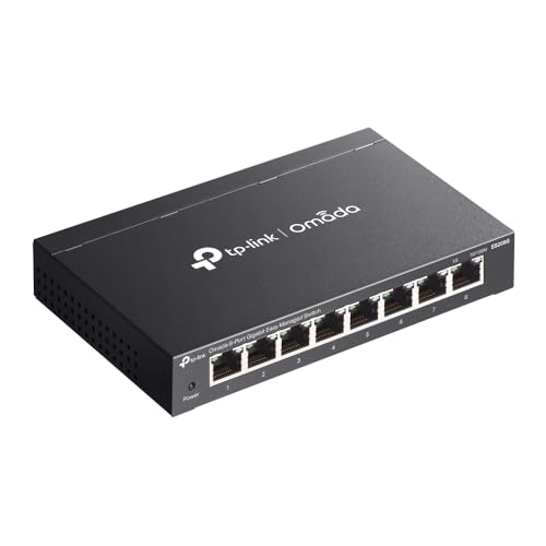Image of TP-Link ES208G 8 Port Gigabit Network Switch, Omada Ethernet Switch, Ethernet Splitter, Metal Case, Easy Cloud Managment, Silent operation, Energy Saving, Plug & Play, Desktop /Wall Mounting