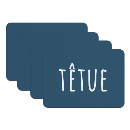 Set de table caoutchouc bleu grand format lot de 4 dessous de table