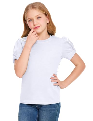 Image of Arshiner Girls T Shirts Twist Short Sleeve Summer Shirts Fashion Crewneck Tops Tee Blouse