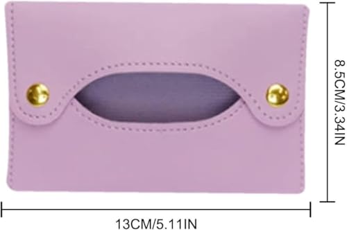 Taschentuchhalter, Reisetaschentuchhalter, Reise-Tasche für Taschentücher, Taschentuchbeutel, Taschentuchbeutel, Papierhandtücher, PU-Leder, Papierbox-Taschen, Taschentuch-Aufbewahrungstasche (lila)