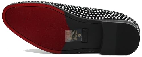 Image of SPK26 Men's Vintage Velvet Rhinestone Designer Dress Loafers Slip On Shoes Classic Tuxedo Dress Shoes