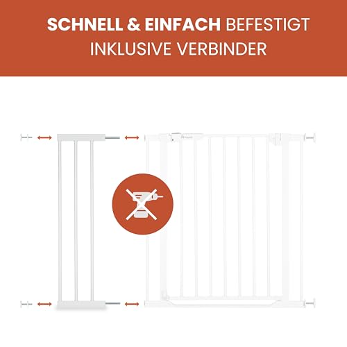 hauck 21cm Verlängerung, Weiß - Kompatibel mit Kinderschutzgitter Clear Step 2, Open N Stop 2, Autoclose N Stop 2 - Ohne Bohren, Tür- & Treppenschutzgitter Zubehör