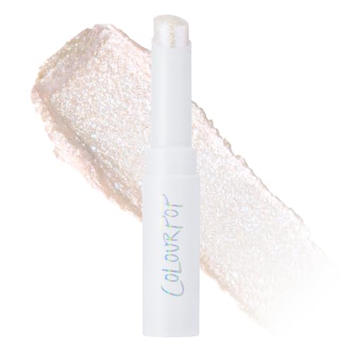 ColourPop Jelly Much Gel Eyeshadow Stick - Water-Based Shimmer Eye Shadow Stick + Topper for Eyes Cheeks & Lips - Wet-Look Shine & Sparkle Finish - Cooling Glide Formula - Diamond Girl (0.1 oz)