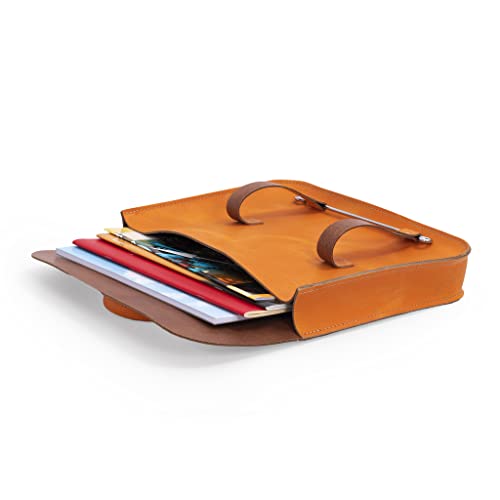 Oxford Traditional Leather MC2-OR Music Case, Orange - Image 3