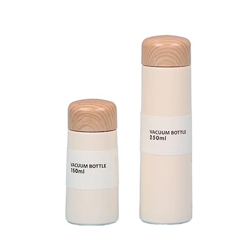 Bouteilles Isothermes 250ml, Mini Tasse Thermos en Acier Inoxydable Grain De Bois Bouteilles sous Vide Portatives Mini Tasse à Café avec Fuite De Thé pour La Maison, Les Voyages Et L'extéRieur (Bleu)