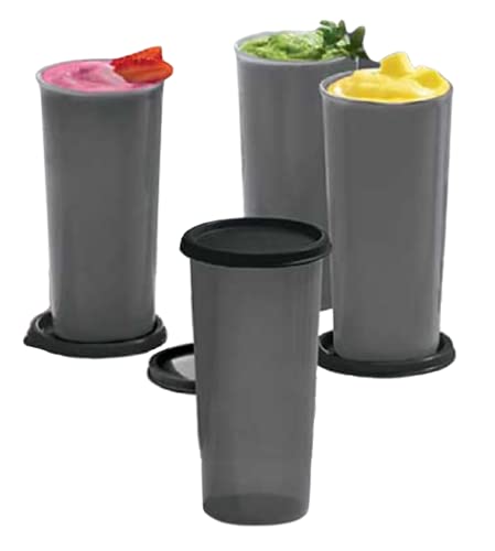 NewTupperware Stapelbecher, 470 ml, Schwarz, 4 Stück