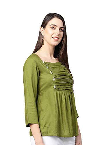 Image of Yash Gallery Women's Rayon Regular Fit Top