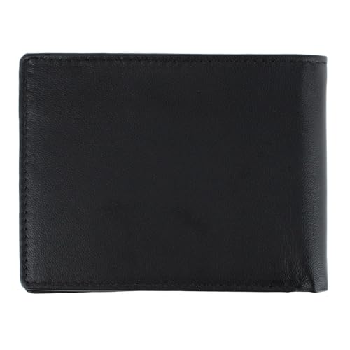 Image of CTM Men's Leather American Flag Embossed Bifold Wallet, Black, Rfid Wallet