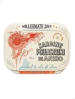 SARDINE POLLASTRINI di ANZIO POLLLASTRINI | Millesimate Italian Spiced s in Olive Oil with Red Peppers | 100 gr in Tin