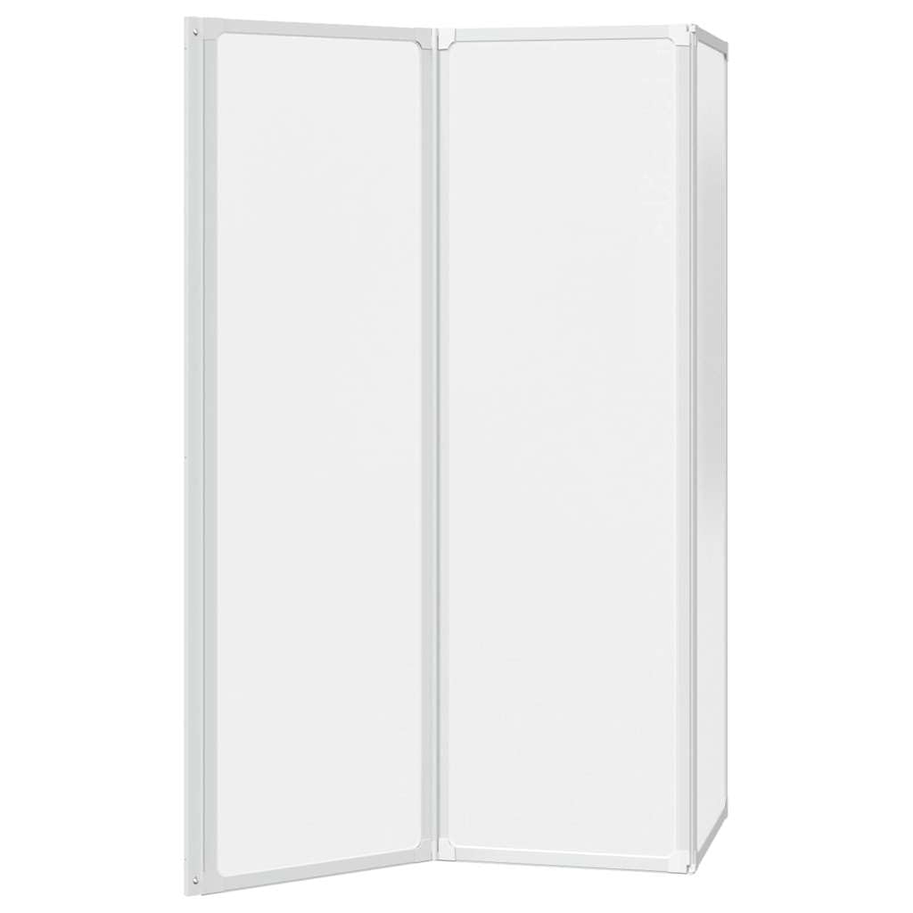 IKAYAA Mamparas de Bañera 132 x 140 cm Biombo de Baño Mampara Bañera Abatible de Aluminio & Panel de PP