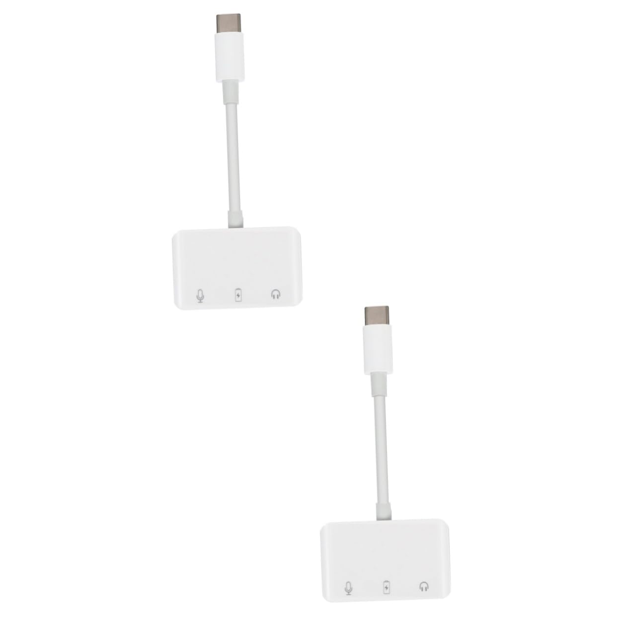 BESTonZON 2 Pz adattatore per cuffie USB un hub adattatori per computer portatili scheda audio adattatore audio di tipo c adattatore compatto di tipo c Avanzate lettore di schede tpe bianca