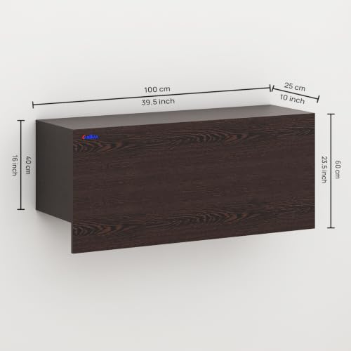 Image of Anikaa EduDesk Wall Mounted Foldable Study Table with Storage Shelves, Floating Wall Desk for Home Office, Laptop & Computer Desk, Engineered Wood, Space-Saving Fold-Down Workstation (DIY Assemble).
