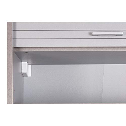 SIMMOB Küchenschrank Oberschrank Hängeschrank mit Rolladentür, Jalousienschrank, Silber, 60x35x72 cm BTH