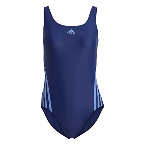 adidas Damen 3-Stripes Swimsuit, Victory Blue/Blue Fusion, 38