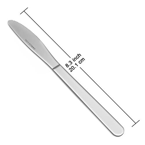 Funnydin Knife Set, Dinner Knives Set of 12, 8.3 Inch, Grade Stainless Steel Knives, Cutlery Knives Only, Dishwasher Safe, Table Knives in Home, Kitchen or Restaurant - Image 3