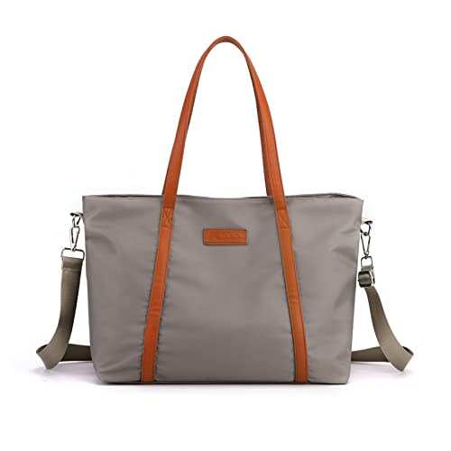 Borsa per Laptop da 15.6 Pollici Borse a Spalla Donna Casuale a Mano a Tracolla Tote per Scuola Viaggio Ufficio Lavoro Grigio