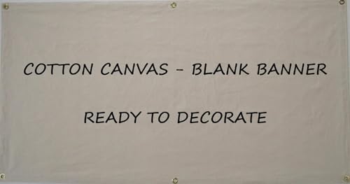 Stitchtight Blank Canvas Banner Wall Hanging 36 x 72 Paintable Natural Cotton Canvas Grommets Art Classroom Supplies
