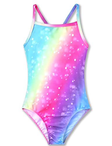 Image of TENVDA Girls One Piece Swimsuits Sport Halter Swimwear Beach Bathing Suit