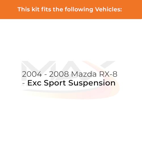 Image of Max Advanced Brakes Front & Rear Brake Kit Compatible With 2004 2005 2006 2007 2008 Mazda RX-8 Excl. Sport Suspension Replacement Geomet Coated OE Disc Brake Rotors and Ceramic Brake Pads