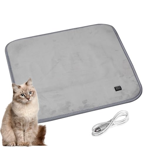 猫用ペットヒーター | 3段階の加熱レベルを備えた滑り止めヒーター付き犬用ベッド,調節可能な加熱猫ベッド、ペット、室内猫、小型犬用の防水ペット加温パッド