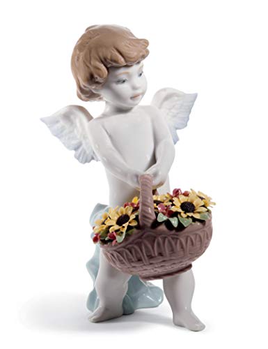 LLADRÓ Figura Ángel Jardines del Cielo. Figura Angelito de Porcelana.