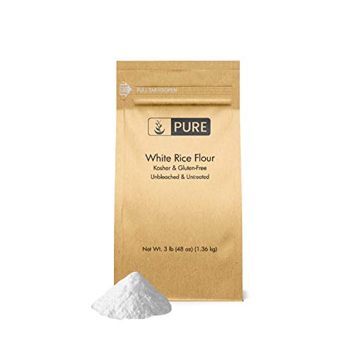 White Rice Flour (3 lb.) by Pure Organic Ingredients, Kosher, Gluten-Free, Fat-Free, Sodium-Free