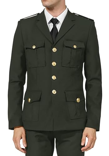 ZHOUYOPINPAI Mens Navy Captain Costume 2-Piece Yacht Club Uniform Set Includes Jacket Pants for Party & Role Play M