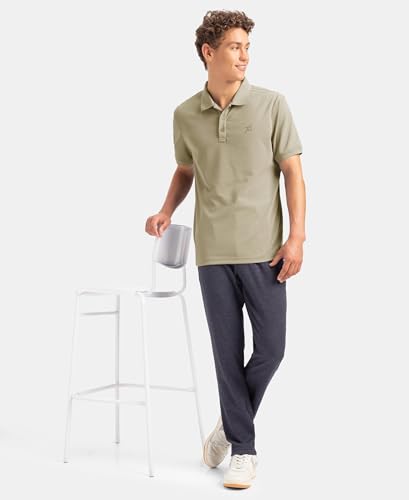 Image of Jockey AM38 Men's Microfiber Fabric Solid Half Sleeve Polo T-Shirt with StayDry & StayFresh Technology