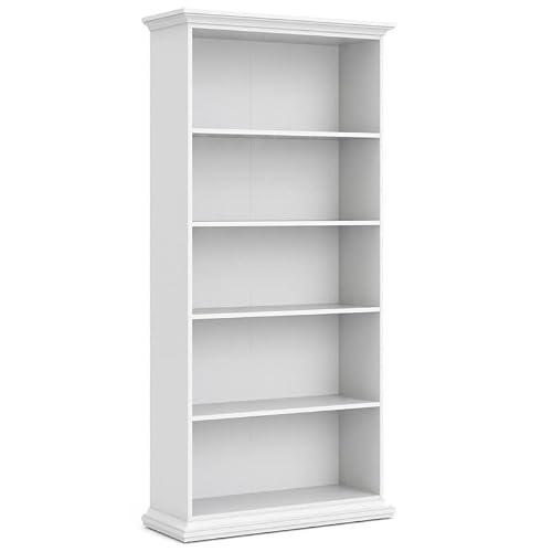 Home Square 5 Shelf Wood Bookcase Set In White (Set Of 2) #TOP3