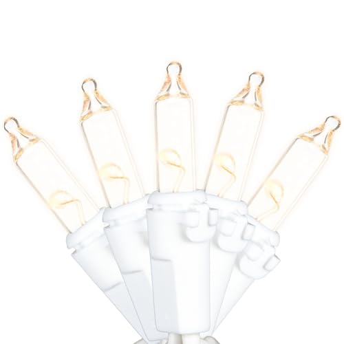 Novelty Lights RetroGlo® LED mini 100 ampoules transparentes 22ft blanc