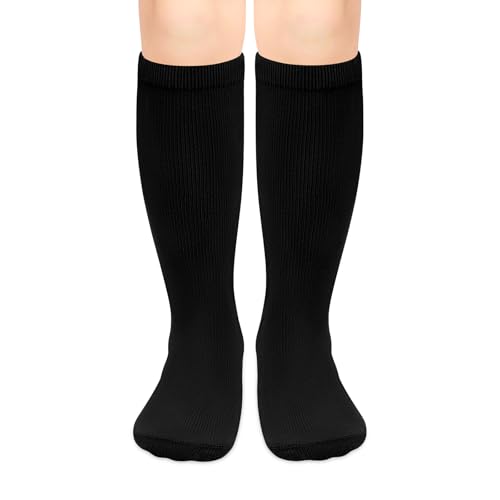 Olreco Kids Soccer Socks 4-6 Years Toddler Soccer Socks Kids 4-6 Toddler Baseball Sock Youth Boys Black Baseball Sock Kid 4-6