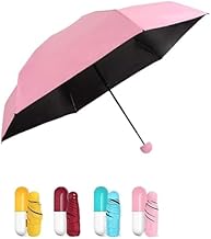 EXOMOON Folding Creative Capsule Case Umbrella Lightweight Waterproof UV Protection Mini Compact Foldable Design Travel Umbrella For Unisex