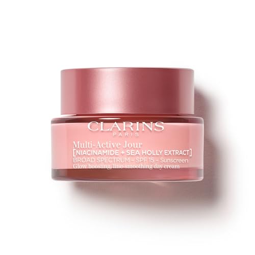 Clarins Multi-Active Day Cream SPF 15 with Niacinamide | Smooth Fine Lines | Visibly Tighten Pores | Even Tone and Texture | Boost Glow | Strengthen Moisture Barrier | All Skin Types | 1.7 Ounces