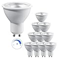 LISTOCASA GU10 LED Bulbs Dimmable, Light Bulb 6500K Daylight White, 630LM LED Spotlight Bulb 7W(50W Halogen Equivalent) Track Lighting Bulb for Kitchen, Range Hood, Bedroom, 10 Pack