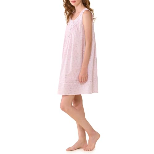 Image of Eileen West 100% Cotton Sleeveless 36 inch Short Nightgowns Chemise for Women