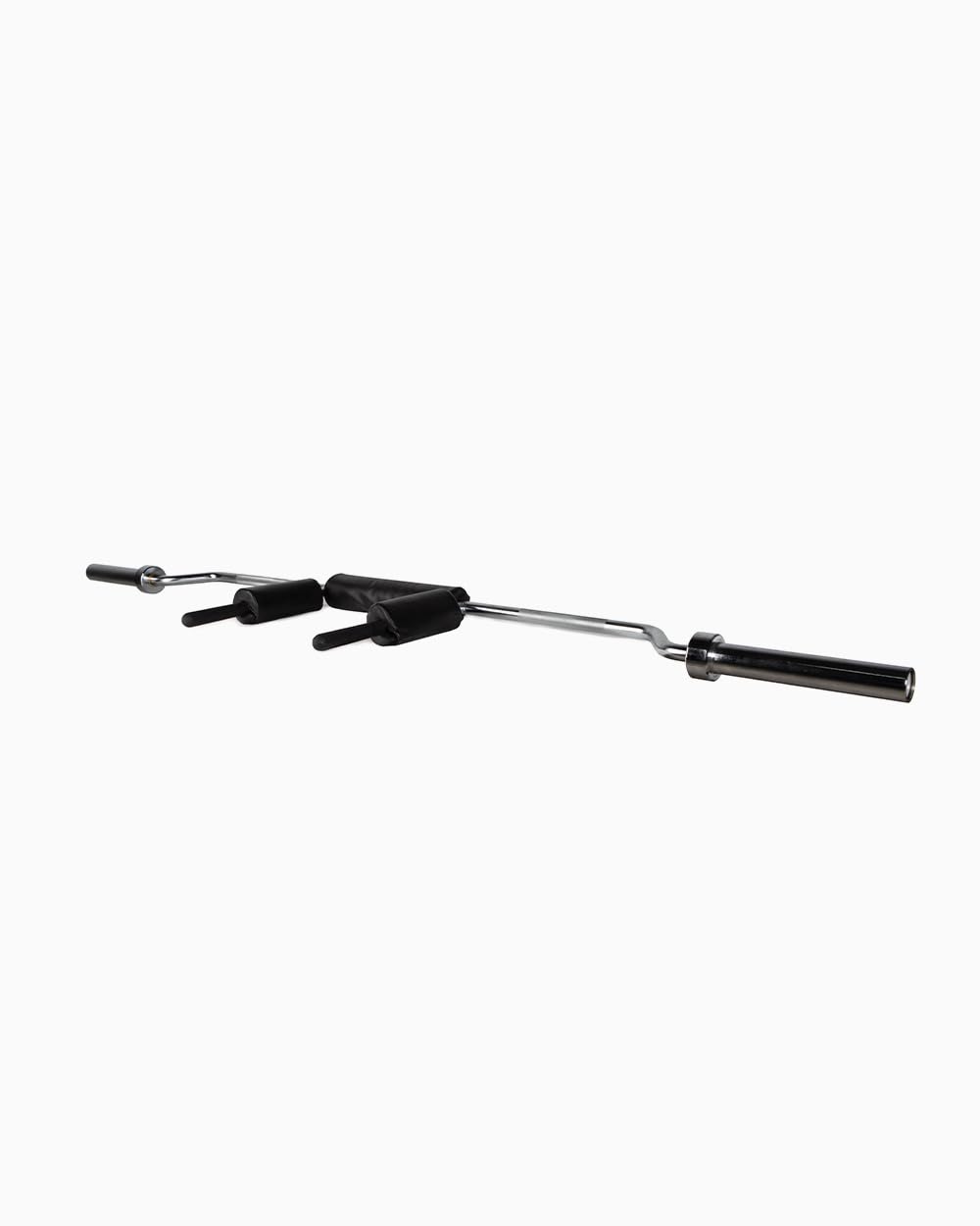 BOOMFIT Barra Safety Squat Olímpica 220 cm | Mangas 50 mm, Carga 350 kg | Almohadillas de espuma que reparten la presión en cuello y hombros | Acero A3 | Sentadillas seguras en powerlifting y box