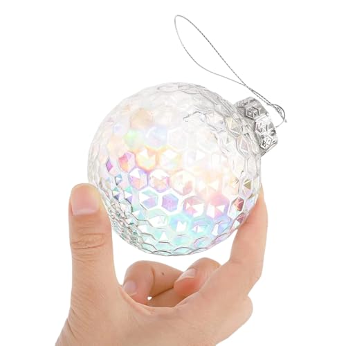 Adorno de bola de Navidad, adorno colgante de plástico transparente de color para interiores y exteriores, decoración del árbol de Navidad, decoración de fiesta de vacaciones