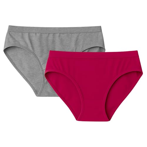 Image of Women's Soft Cotton Mid-Rise Bikini Briefs | Pack of 2 | Seamless Feel | Stretchable & Breathable Everyday Underwear | Comfortable Fit