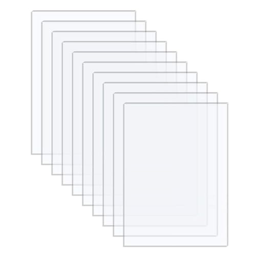 Image of 10 Pack of Acrylic Sheets 8x10-0.043 inch Thick Clear Extruded Plexiglass Sheets for Crafts, Picture Frame, Projects Display & DIY