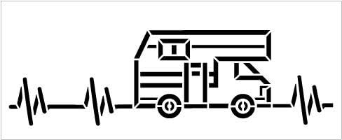 Miniatura 3 de StudioR12 - Plantilla para decoración de interiores y exteriores, diseño de pulso para amantes de la naturaleza, para acampar, para manualidades,