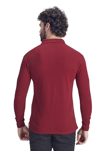 Image of Men's Cotton-Rich Full-Sleeve Polo T-Shirt with Pocket Premium Pique Fabric Casual & Stylish