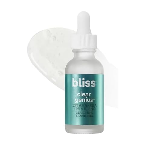 Bliss Clear Genius Clarifying Overnight Liquid Peel - 1 Fl Oz - Clear Pores & Exfoliate Skin - Non-Irritating - Clean - Vegan & Cruelty-Free Cover