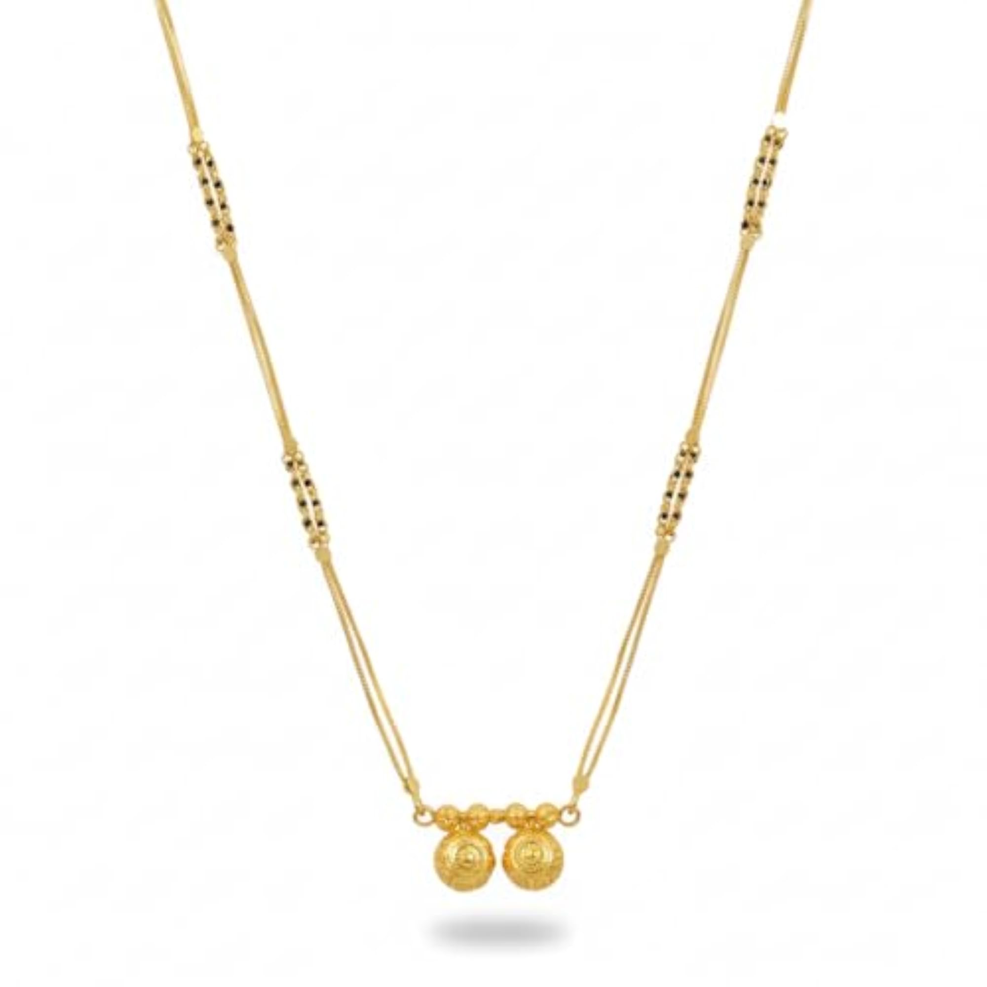 Women's Extra Long Black Bead Maharashtrian Mangalsutra