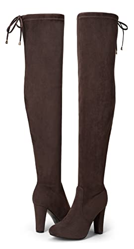 Vepose Women's 93 Over The Knee Boots, Long Thigh High Boot, Brown Suede, Size 8.5 Us-High Heel With Inner Zipper(Cjy993 Brown 08.5) #TOP4